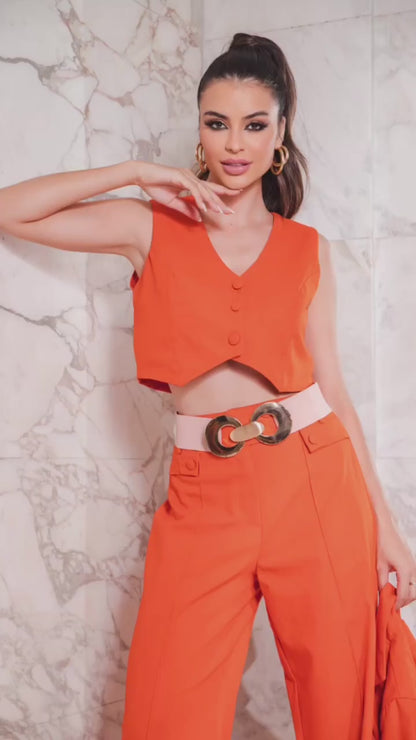 Conjunto calça e colete