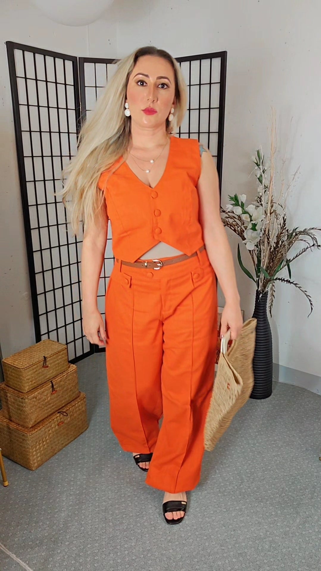 Conjunto calça e colete